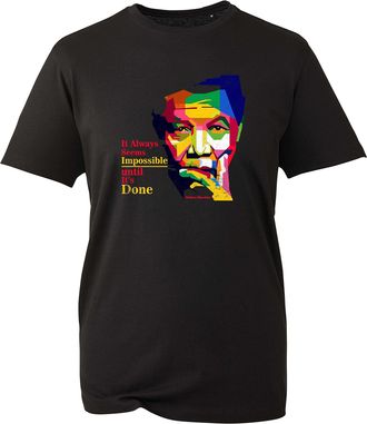 Generic It Always Seems Impossible Until Its Done Nelson Mandela Quote T-Shirt, Black African History Unisex Kids Adults Top (Black, 7 Years)