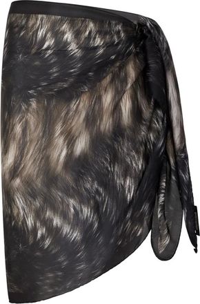 Roberto Cavalli Sciarpa con stampa Silver Fur - - Accessories - Donna - Nero - ONE SIZE
