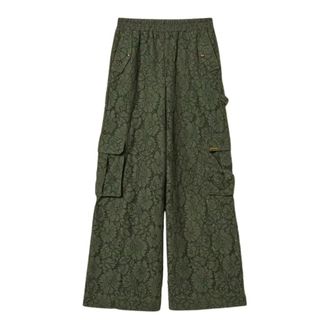 Twinset Wide Trousers, female, Green, Size: M Cargo Trousers