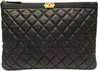 Chanel Pre-owned Clutches, female, Black, Size: ONE SIZE Pre-owned Boy Clutch bag
