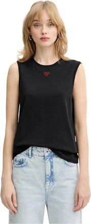 Pinko Casimiro Canotta - Dames - Tops zonder mouwen - Zwart - S - Katoen - Tops