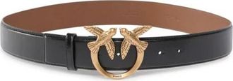 Pinko Bird Buckle Belt - Dames - Riemen - Zwart - XS - Leer - Accessoires