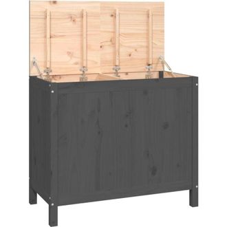 vidaXL Ba&uacute;l Para La Colada Madera Maciza De Pino Gris 88,5x44x76 Cm Vidaxl