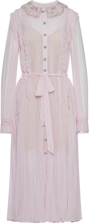 Self Portrait Pleated Georgette Midi Dress