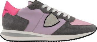 Philippe Model Leren Sneakers met Stoffen Inzet - Dames - Sneakers - Veelkleurig - 37 EU - Leer - Schoenen