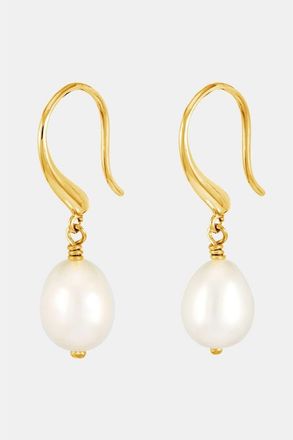 Dower & Hall White Baroque Pearl Earrings in Yellow Gold Vermeil at Nordstrom