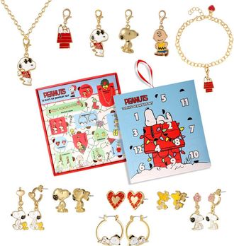 Peanuts Snoopy Advent Calendar 12-Piece Jewelry Set in Multicolor at Nordstrom