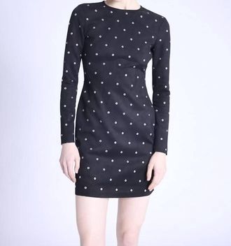BERENICE Rolinda Rivet Dress In Black Suede