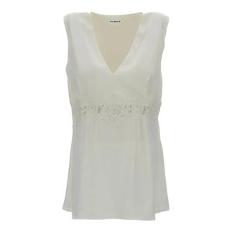 P.A.R.O.S.H. Blouses, female, White, Size: XS Twill Blouse with Lace Insert