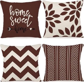 OEM Juego De 4 Fundas Decorativas Para Cojines De 45 X 45 Cm Para Uso Interior Y Exterior
