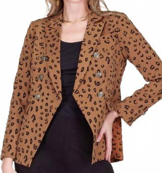 Jade Yoga Winnie Blazer In Brown Leopard