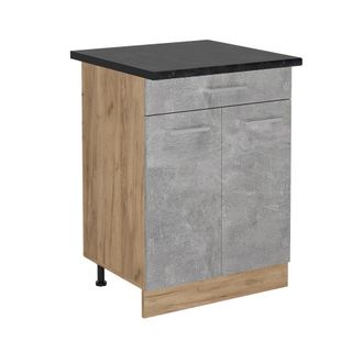 Vicco Mueble Bajo De Cocina R-line, Hormig&oacute;n, 60 Cm Con Caj&oacute;n, Et Antracita