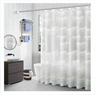 OEM Cortina De Ducha Transl&uacute;cida De 150 X 180 Cm, Impermeable, A Cuadros, Con Estampado De Gaviotas, Separador De Ba&ntilde;o Con Ganchos, Accesorios De Ba&ntilde;o