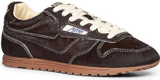 Autry Womens Sneakers Windspin Calf Hair Brown Leather Trainers