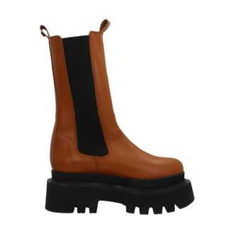 Yellow Schoenen, Dames, Bruin, 40 EU, Vegan Elastische Chelsea Laarzen