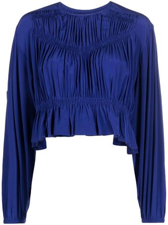 Isabel Marant pleated silk top - Blue