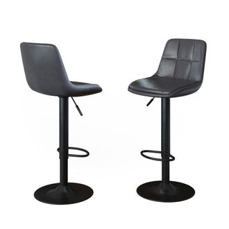 Vicco Taburete De Bar Conjunto De 2 Sena, Gris/negro, 38.5 X 86 Cm, Vicco