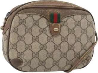 Gucci Pre-owned Cross Body Bags, female, Beige, Size: ONE SIZE Pre-owned Vintage Canvas Shoulder Bag