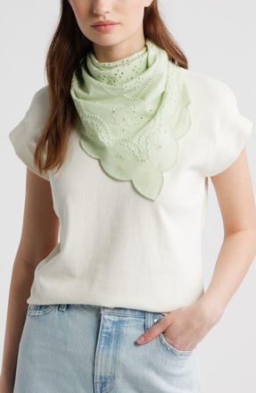 Treasure & Bond Eyelet Embroidered Bandana in Mint at Nordstrom