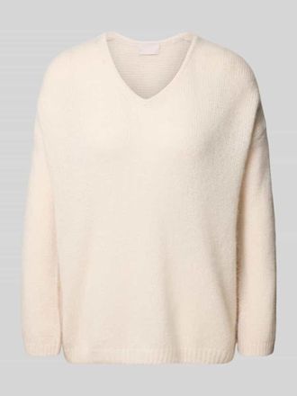 Hemisphere Strickpullover aus Kaschmir-Seide-Mix in Offwhite, Größe 34