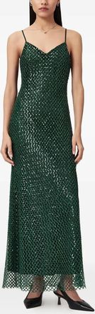 AllSaints Abito lungo Chantelle con spalline sottili - Verde