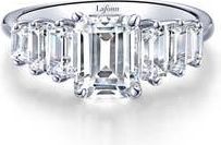 Lafonn Emerald Cut Simulated Diamond 7-Stone Ring in White at Nordstrom Rack