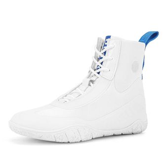 Generic Wrestling Boxing Boots for Men High Top Breathable Lightweight Non-Slip Competition Training Fitness Sneakers,White,8.5 UK