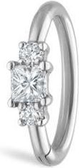 Maria Tash Princess Cut Diamond Clicker Earring in White Gold at Nordstrom, Size 8