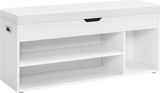 Vasagle Banco zapatero de 30 x 100 x 44 cm de color blanco nube
