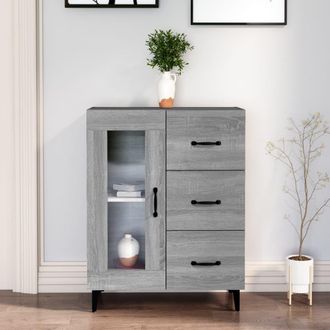 vidaXL Aparador De Madera De Ingenier&iacute;a Gris Sonoma 69,5x34x90 Cm Vidaxl