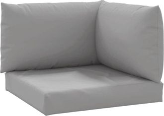 vidaXL Cojines Para Palets 3 Unidades Tela Oxford Gris Vidaxl