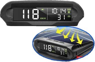 OEM Pantalla Hud Para Coche, Pantalla Tft Lcd, 100 X 80 X 30 Mm, Bater&iacute;a De 1000 Mah, Carga Usb Y Solar, Compatible Con Todos Los Veh&iacute;culos