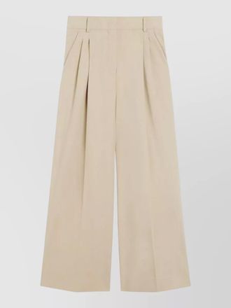 Max Mara wide leg pleated trousers silk nylon