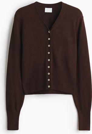 H&M Feinstrick-Cardigan - Dunkelbraun