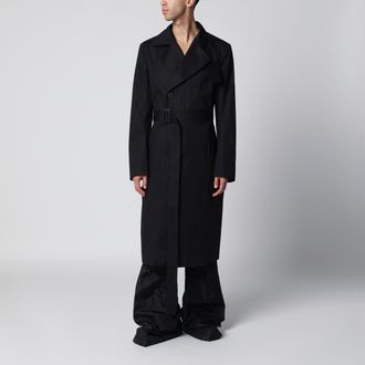 Rick Owens Black double-breasted cotton coat