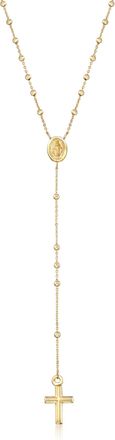 Ross-Simons Italian 14kt Yellow Gold Miraculous Medal Rosary Necklace