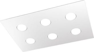Top-Light Top-light - Plafoniera moderna top light area 1127 pl6 r gx53 led metallo lampada soffitto, finitura metallo bianco