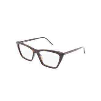 Saint Laurent Mica Thin Eyeglasses - female - Saint Laurent - Glasses - Brown - 54 MM - Accessories