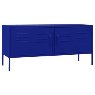 vidaXL Vidaxl - Mueble Para Tv De Acero Azul Marino 105x35x50 Cm