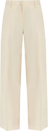 Helmut Lang pleated wide-leg trousers - women - Linen/Flax/Spandex/Elastane/Viscose - 6 - White
