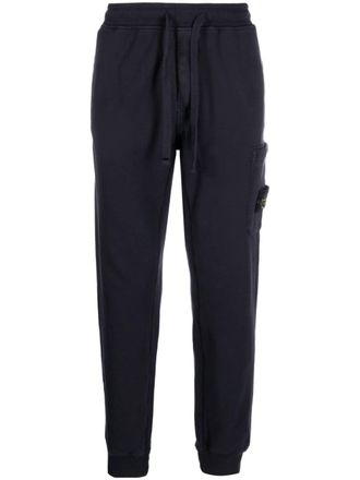 Stone Island Compass-patch cotton track pants - Blue