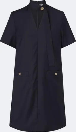 Moncler Tie-neck virgin wool minidress