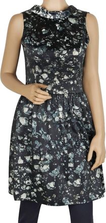 Badgley Mischka Open Back Skirted Sleeveless Dress In Green Floral