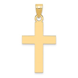 Diamond2Deal 14k Gold Polished Cross Charm