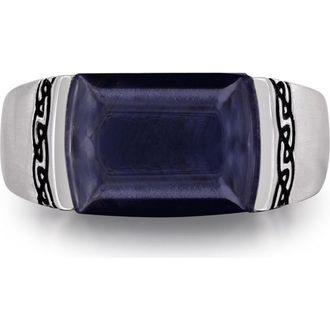 LuvMyJewelry Blue Pietersite Celtic Sterling Silver Men Signet Ring at Nordstrom, Size 12