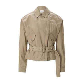 Saint Laurent Light Jackets, female, Brown, Size: M Light Jackets