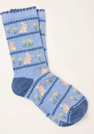 Fat Face FatFace Blue Bunny Socks