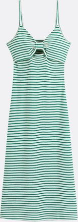 La Redoute Collections Gestreepte gebreide maxi-jurk met dunne bandjes