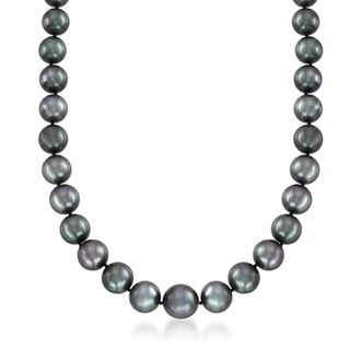 Ross-Simons 10-13mm Black Cultured Tahitian Pearl Necklace With 14kt White Gold