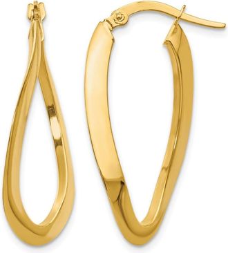 Diamond2Deal 14K Yellow Gold Oval Hoop Earrings